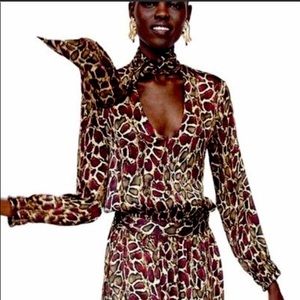 Zara Animal Print Blouse.